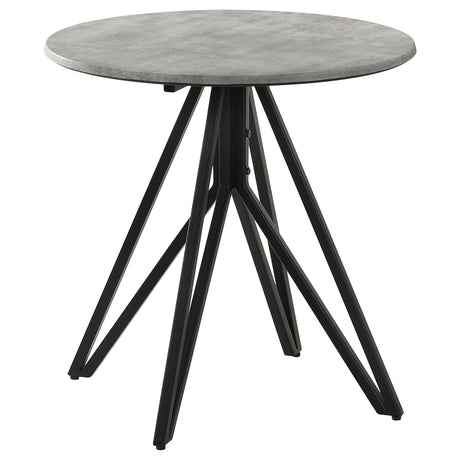 End Table - Hadi Round End Table with Hairpin Legs Cement and Gunmetal