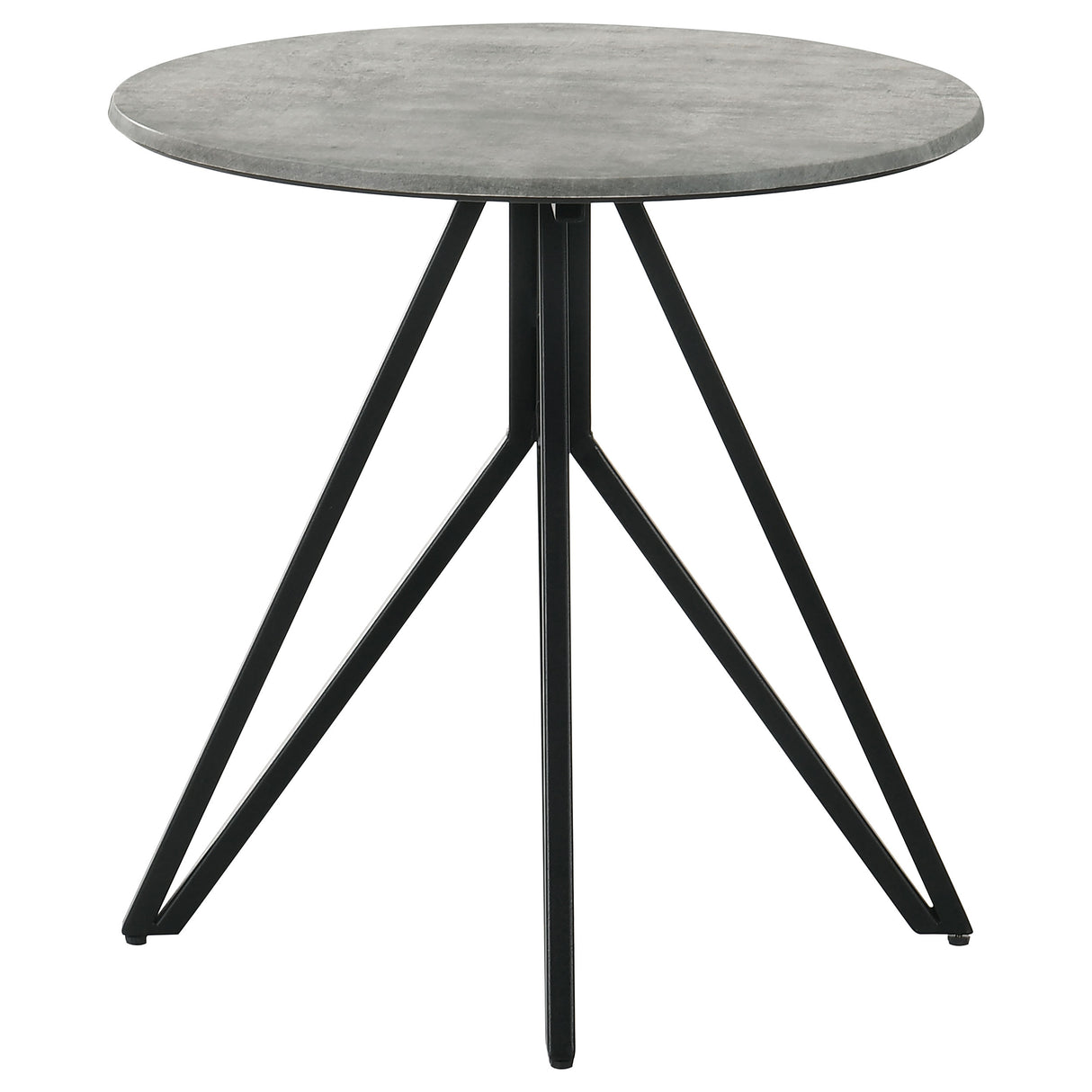 End Table - Hadi Round End Table with Hairpin Legs Cement and Gunmetal