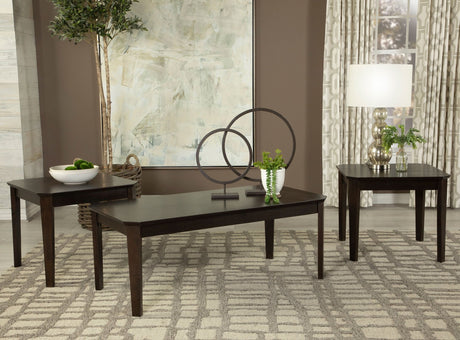 3 Pc Coffee Table Set - Amaro 3 - piece Occasional Set Dark Brown - 736184 - image - 2