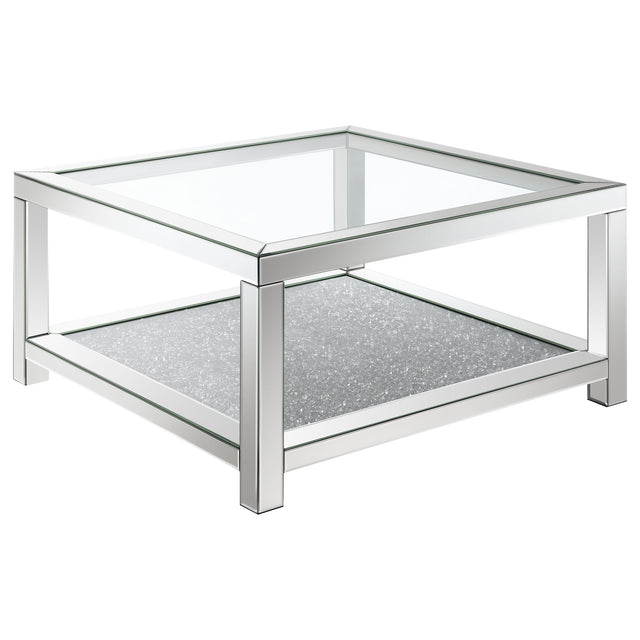 Coffee Table - Valentina Rectangular Coffee Table with Glass Top Mirror