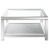 Coffee Table - Valentina Rectangular Coffee Table with Glass Top Mirror