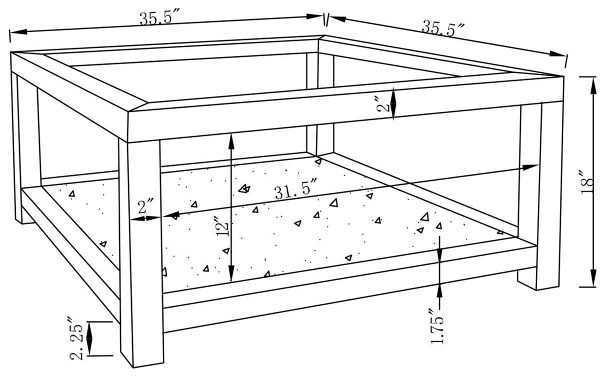 Coffee Table - Valentina Rectangular Coffee Table with Glass Top Mirror