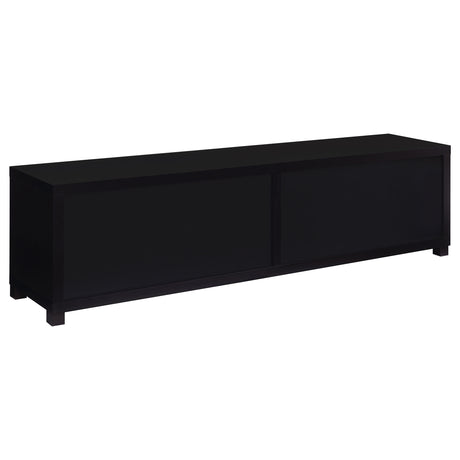 Tv Stand - Jupiter 4-door 79" TV Stand Media Console with Framed Glass Panels Black