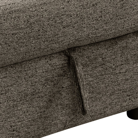 Reversible Sleeper Sectional Sofa Bed with Side Shelf and 2 Stools, Pull-Out L-Shaped Sofa Bed, Corner Sofa-Bed with Storage Chaise, Knox Charcoal Velvet - sold by Home Elegance USA