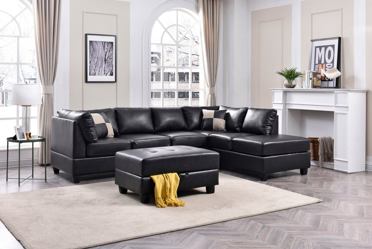 Malone G643B-SC Sectional ( 3 Boxes) , BLACK