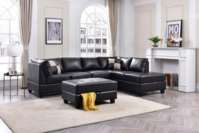 Malone G643B-SC Sectional ( 3 Boxes) , BLACK - sold by Home Elegance USA
