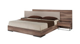 Matteo Italian Modern Eastern King Walnut & Fabric Bed - View Image 1