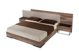 Matteo Italian Modern Eastern King Walnut & Fabric Bed - View Image 1