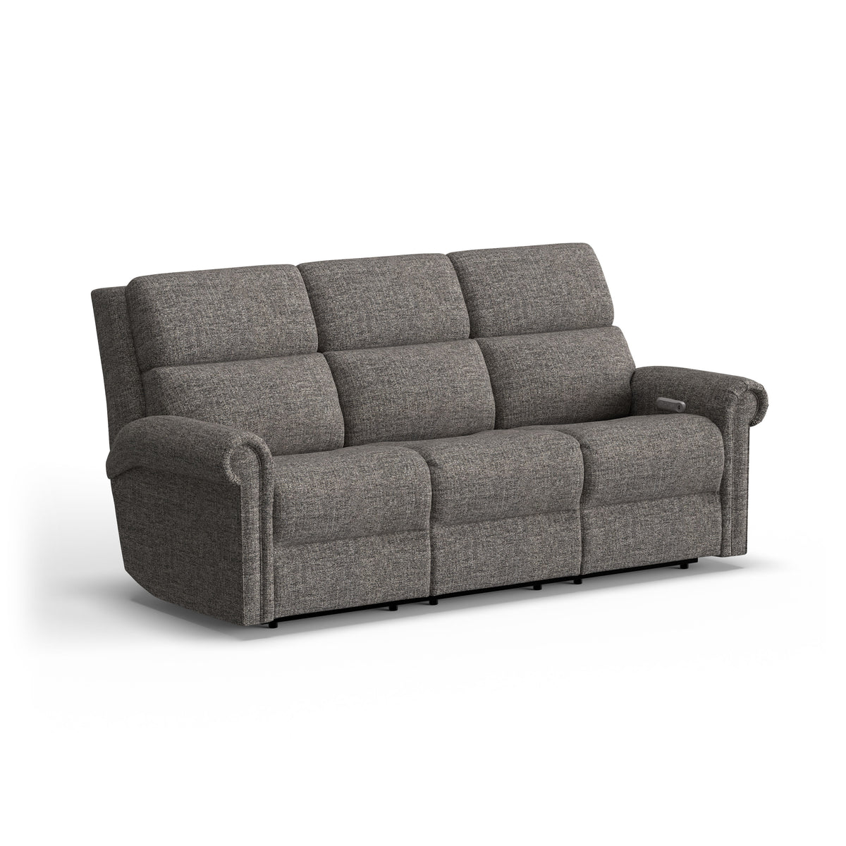Bernard Power Reclining Fabric Sofa With Console, Power Headrest, & Lumbar | Flexsteel