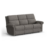 Bernard Power Reclining Fabric Sofa With Console, Power Headrest, & Lumbar | Flexsteel