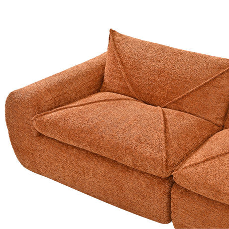 116'' Fully Compressed Sofa with High Density Foam, Integrated Backrest&Seat Cushion, Decorative Edging, Legless Design without Frame, No Assembly Required, Free Combination, Particle Chenille - sold by Home Elegance USA