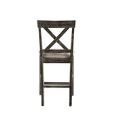 Acme - Martha II Counter Height Chair (Set-2) 73832 Tan Linen & Weathered Gray Finish