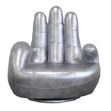 Sosia Italian Modern Silver Leather Hand Accent Chair - View Image 1