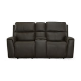 Jarvis Power Reclining Loveseat With Console & Power Headrests - Mica | Flexsteel