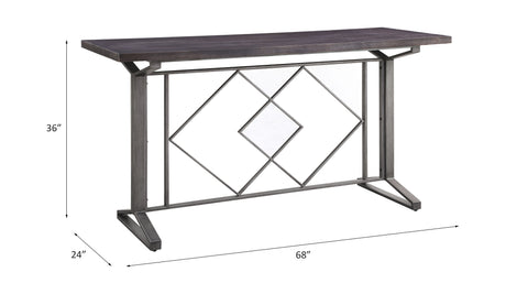 Acme - Evangeline Counter Height Table 73900 Salvaged Brown & Black Finish