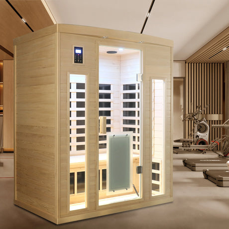 Low EMF Three-Person Far-Infrared Sauna Room with Bluetooth & LED Lighting - sold by Home Elegance USA