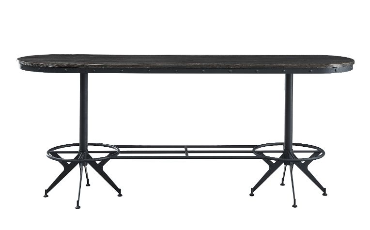 Acme - Zangief Counter Height Table 73990 Salvaged Brown & Black Finish