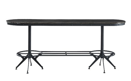 Acme - Zangief Counter Height Table 73990 Salvaged Brown & Black Finish