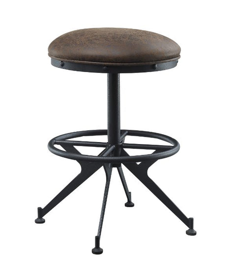 Acme - Zangief Counter Height Stool (Set-2) 73992 Salvaged Brown & Black Finish