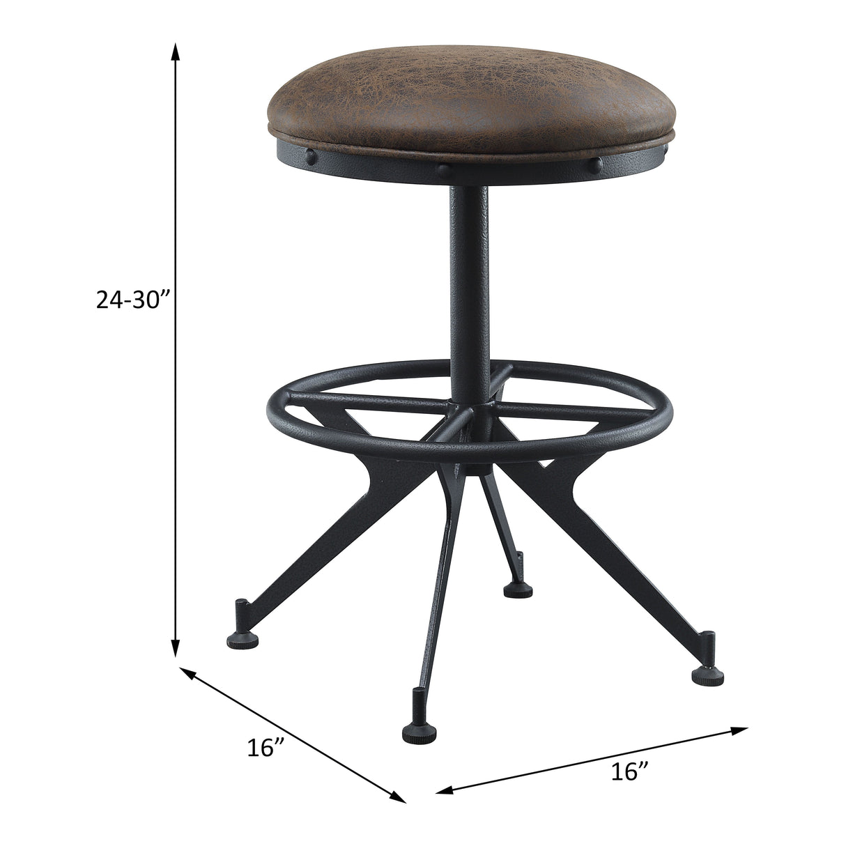 Acme - Zangief Counter Height Stool (Set-2) 73992 Salvaged Brown & Black Finish