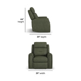 Felix Power Recliner With Power Headrest, Lumbar, Heat & Massage - Forest Green | Flexsteel