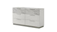 Mist Dresser White – Two-Tone High-Gloss Marble & Lacquer Finish with Six Spacious Drawers, Velvet-Lined Interiors (INCLUDES DRESSER ONLY)  same as B009P309326 (CA inventory)