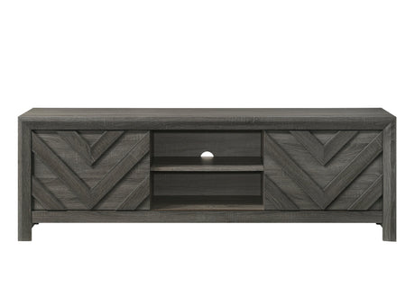 1pc Rustic Geometric Design Contemporary Traditional Interiors Entertainment Console TV Stand Living Room Furniture Grey - sold by Home Elegance USA