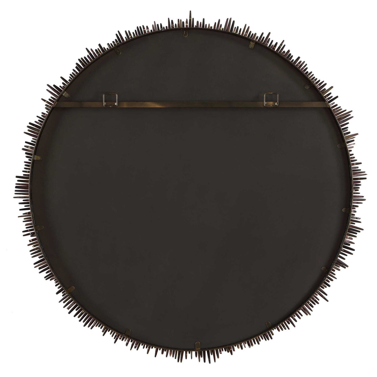 Tiger Sea Urchin Round Mirror Brown / Green - Dark Brown by Uttermost - View 5