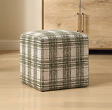 Joie Ireland Plaid Ottoman - Green by Uttermost - View 2
