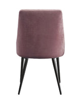 Acme - Riley Side Chair (Set-2) 74012 Pink Fabric & Black Finish