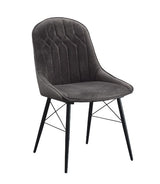 Abraham Side Chair (Set - 2) 74016 Dark Gray Fabric & Black Finish | Acme | Home Elegance USA