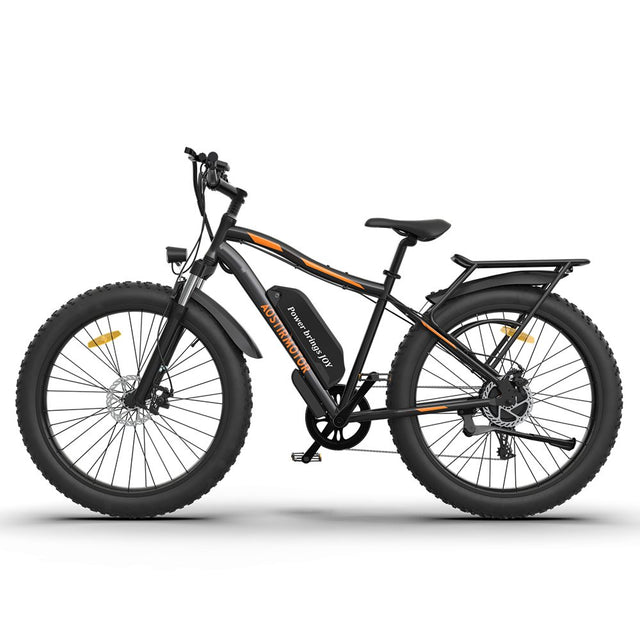 AOSTIRMOTOR S07 - B 26" 750W Electric Bike Fat Tire P7 48V 12.5AH Removable Lithium Battery for Adults with Detachable Rear Rack Fender(Black) - 20211221S07B - Home Elegance USA - 1