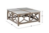 Catali Stone Coffee Table White & Light Brown - White / Light Brown by Uttermost - View 8