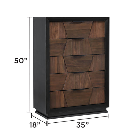 Houston Traditional Style King 5 Piece Bedroom Set in Walnut - sold by Home Elegance USA