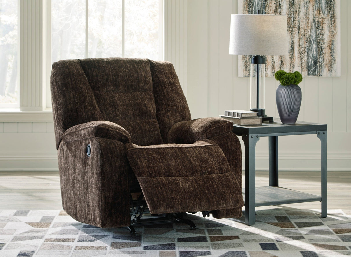 Ashley Chocolate Soundwave Rocker Recliner - Velvet | Home Elegance USA