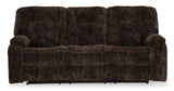 Ashley Chocolate Soundwave REC Sofa w/Drop Down Table - Velvet | Home Elegance USA