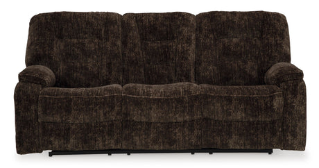 Ashley Chocolate Soundwave REC Sofa w/Drop Down Table - Velvet - 7450289 - Home Elegance USA - 1