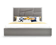 Queen Chrysler Modern Grey Bonded Leather Bed