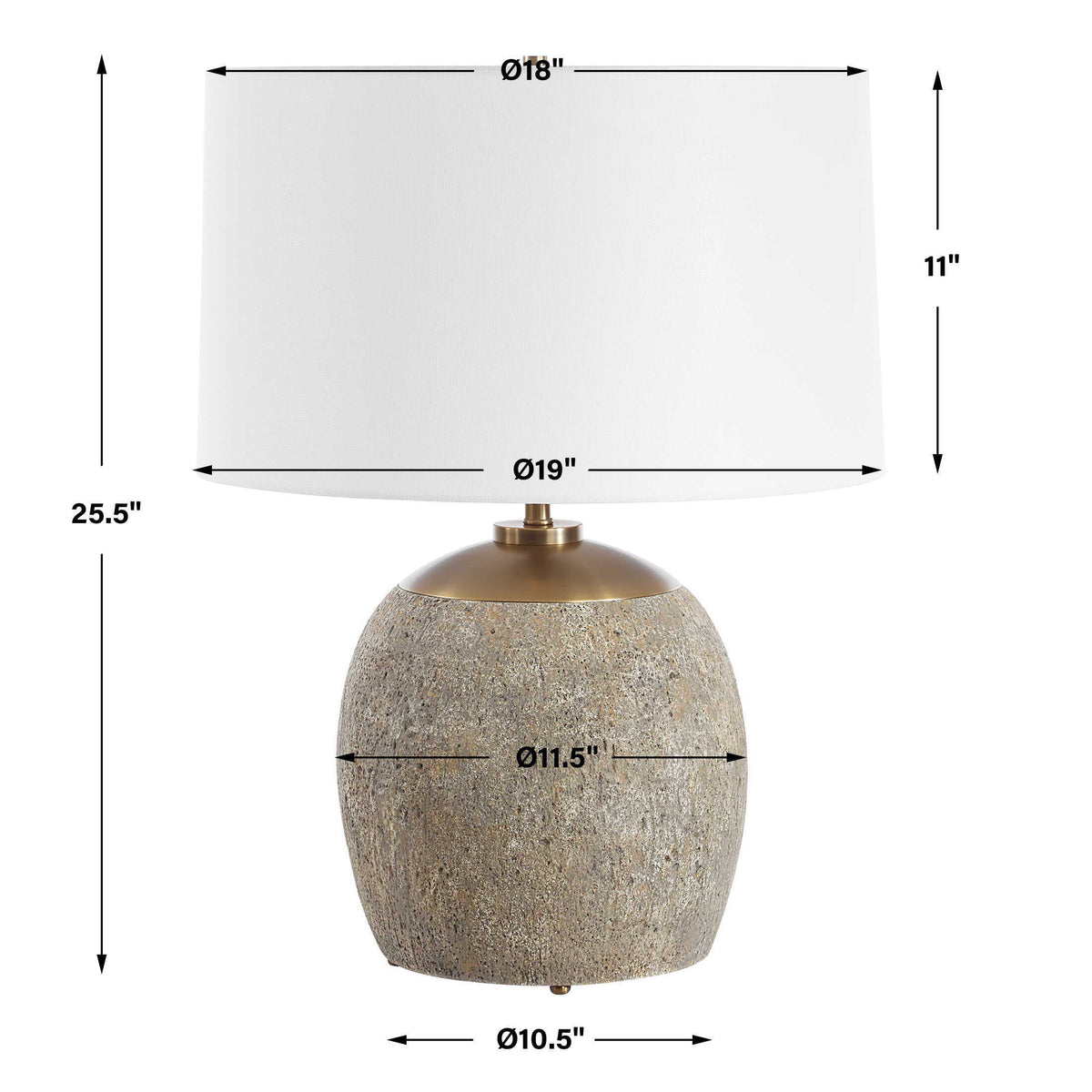 Raylan Textured Table Lamp - Gray by Uttermost - View 7