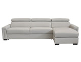 Sacha Modern Light Grey Leather Reversible Sectional Sofa Bed with Storage – VIG Furniture