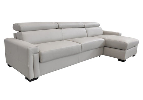 Sacha Modern Light Grey Leather Reversible Sectional Sofa Bed with Storage – VIG Furniture - sold by Home Elegance USA