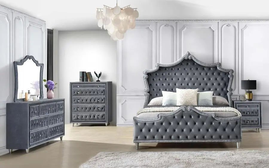 5 Piece Set Eastern King Bed - Gray - 223581KE - S5 - image - 1