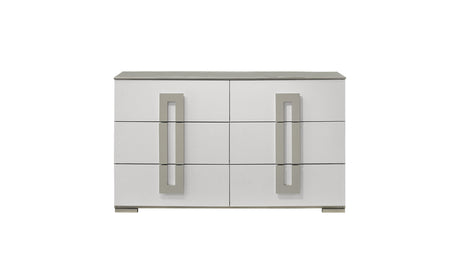 Olivia Contemporary Style 4 Pc Full Bedroom Set with LED Headboard Made with Wood in White (CA Inventory) - sold by Home Elegance USA