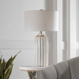 Azariah Crackle Table Lamp - White by Uttermost - View 2