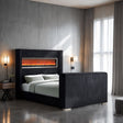 Black Color 1pc Queen Size Bed Wing back Design Headboard Bedroom Furniture TV Lift Footboard Contemporary Style