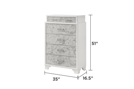 Soul Modern Style Queen 5PC Bedroom Set Made with wood in White(CA Inventory) - sold by Home Elegance USA