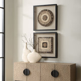 Intertwine Knit Paper Shadow Box (Set of 2) - Light Brown by Uttermost - View 2
