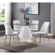 Acme - Weizor Side Chair (Set-2) 77152 White Synthetic Leather & Chrome Finish