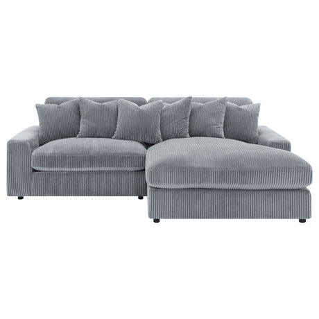 Marcus Fog Track Arms Reversible Sectional with Pillows - sold by Home Elegance USA