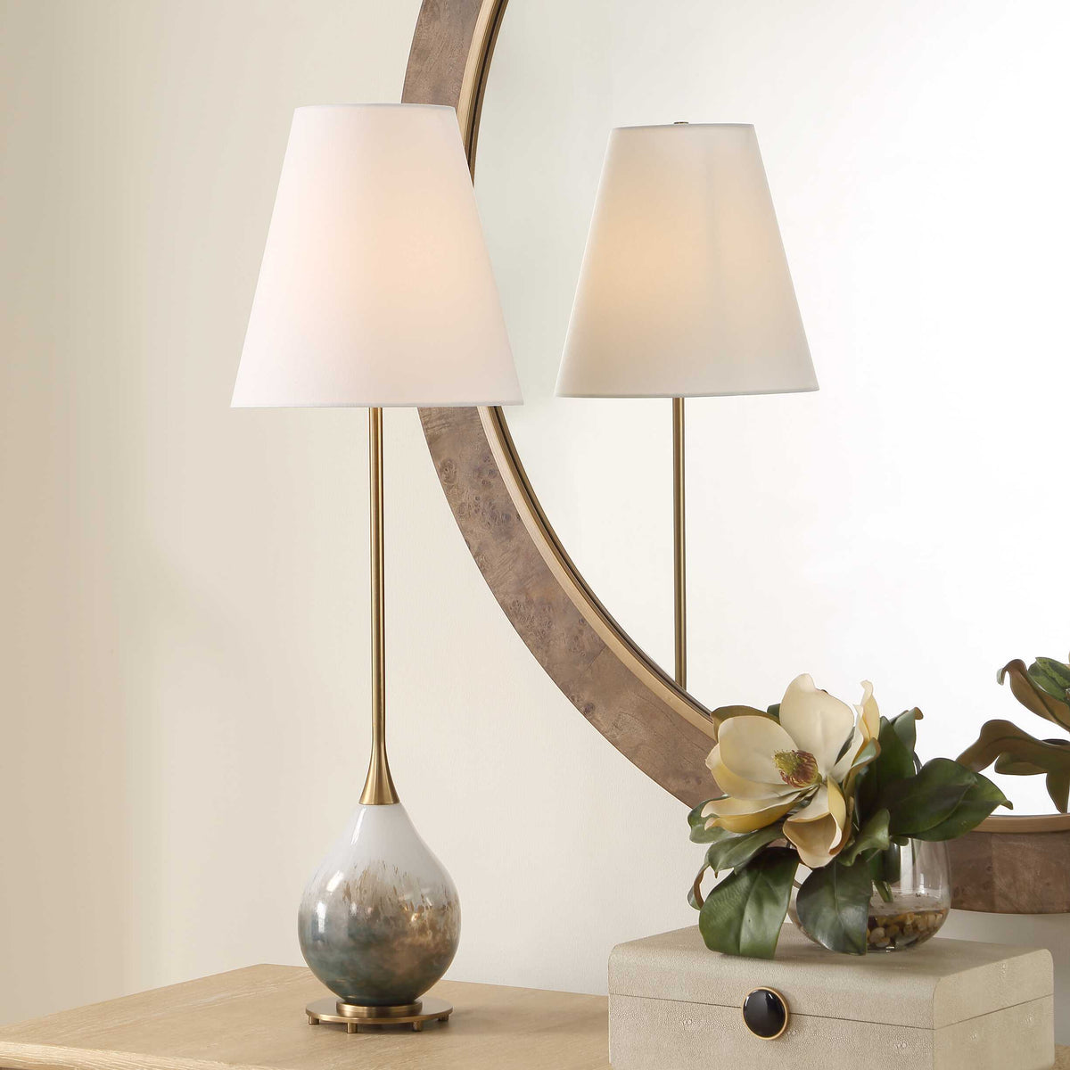 Cardoni Buffet Lamp Smoke - Gold / White by Uttermost - View 2